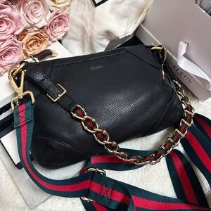Authentic Gucci Vintage Chained Web Baguette / Handbag